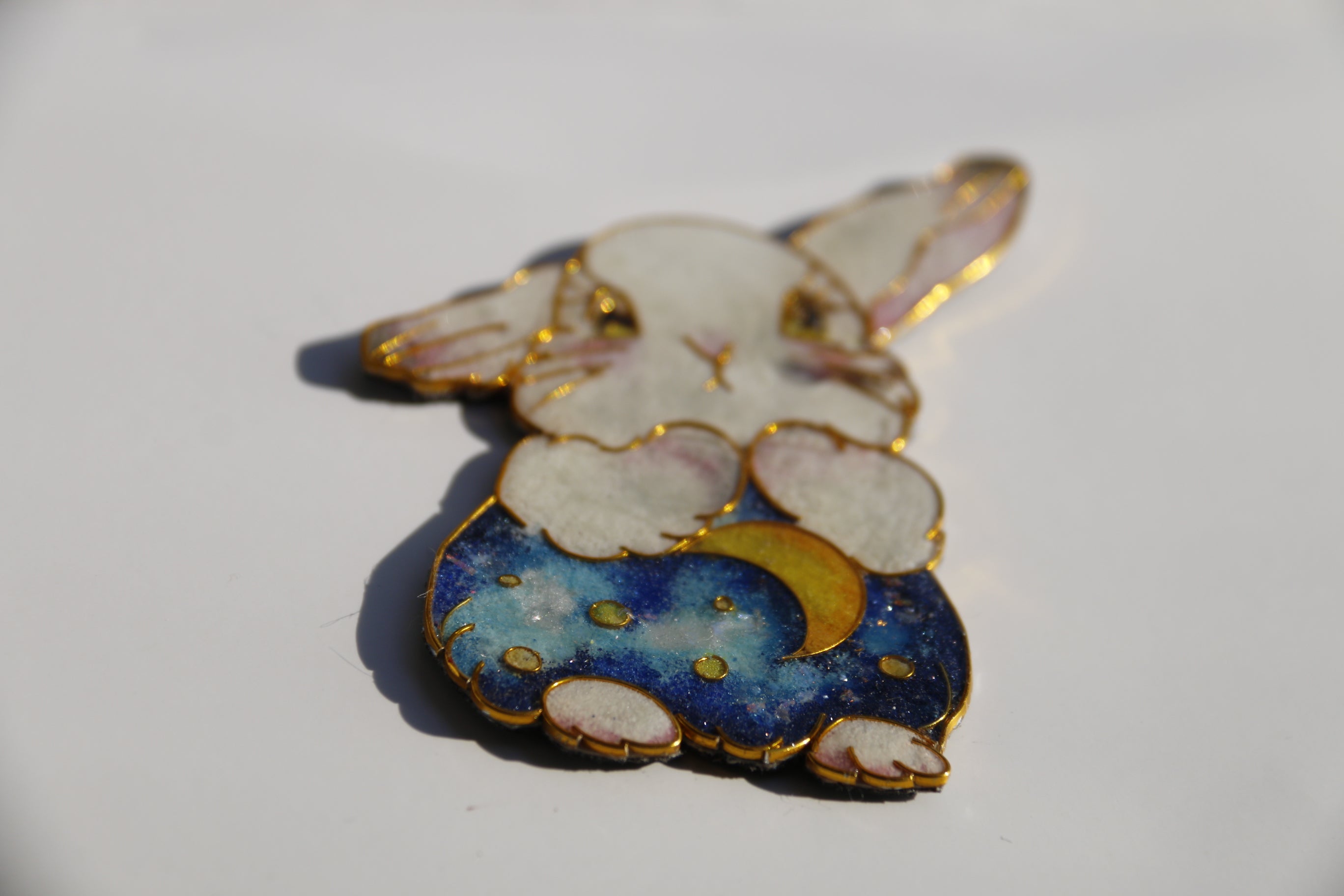 【Moonlit Night】rabbit cloisonné pin brooch